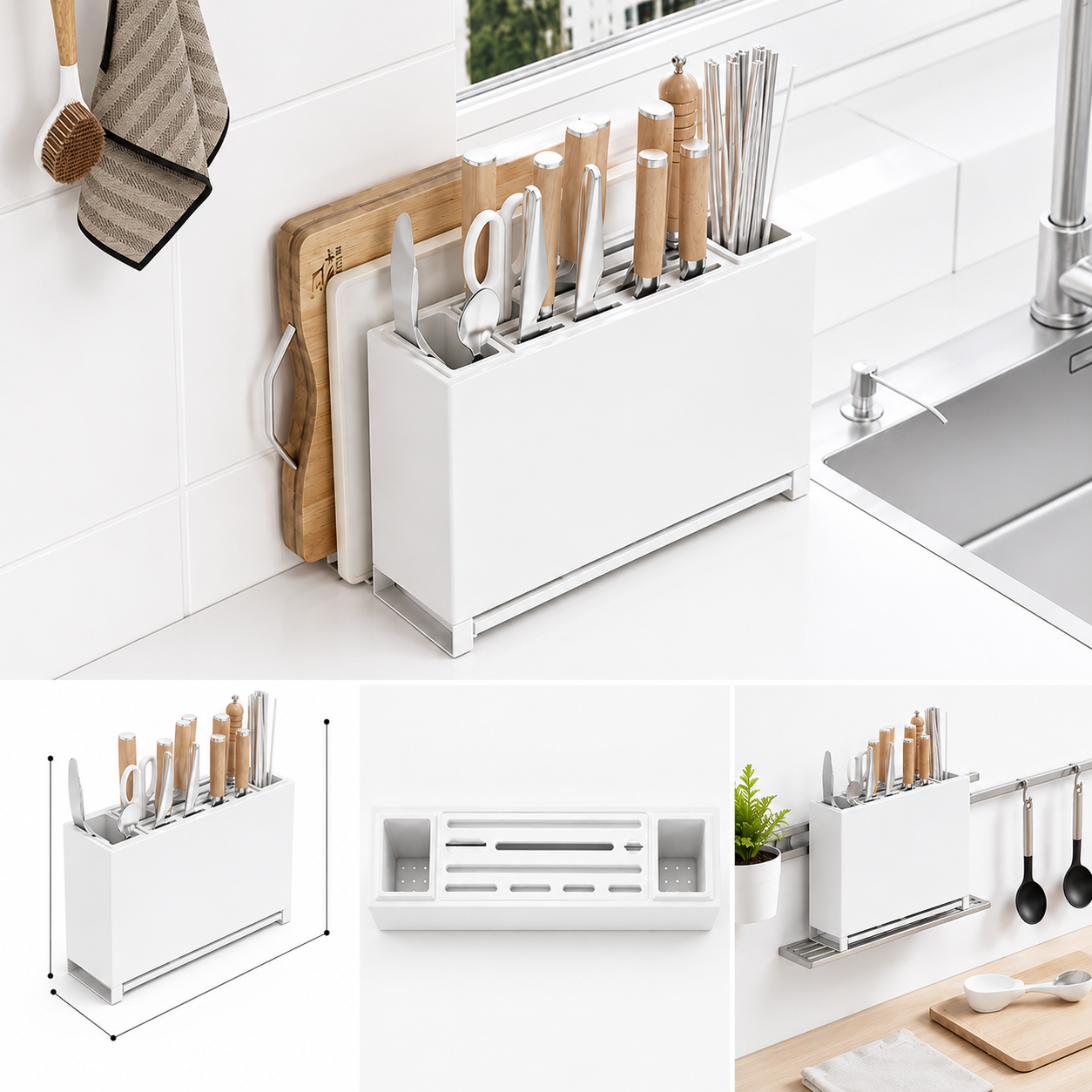 Katsuro Bloc de Rangement pour Couteaux et Ustensiles de Cuisine