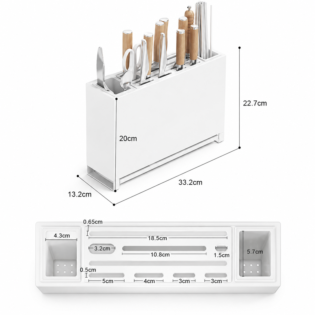 Katsuro Bloc de Rangement pour Couteaux et Ustensiles de Cuisine